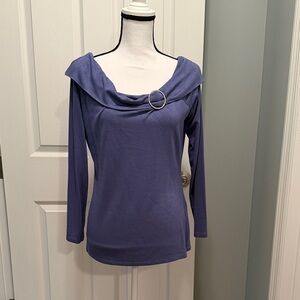 White House Black Market Lavender Cowl Neck Blouse